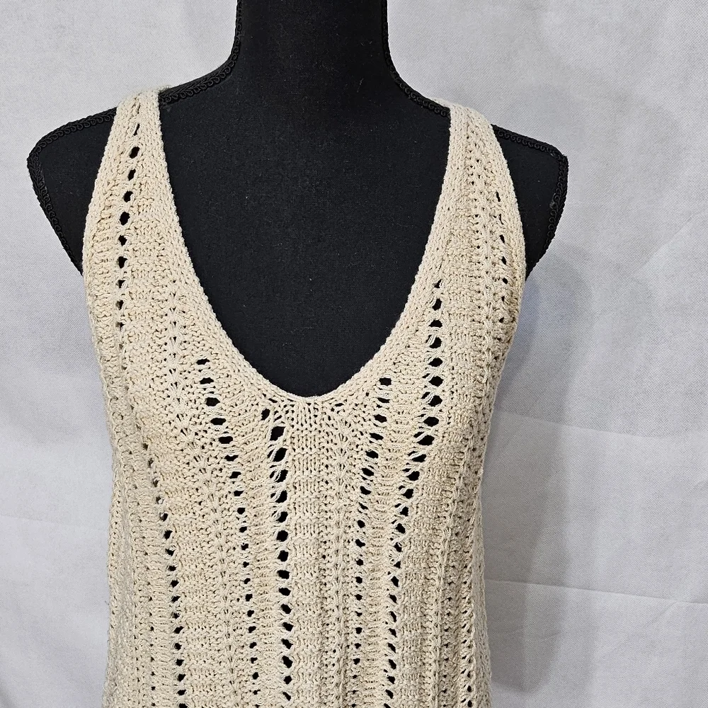 Universal Thread Cream Open Knit Sweater 53% Acrylic 31% Cotton 16% Nylon Sz XL